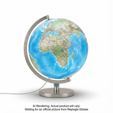 Replogle Globes National Gegraphic Bartlett 12"/30Cm Diameter Blue Ocean Illuminated Desk Globe (English)