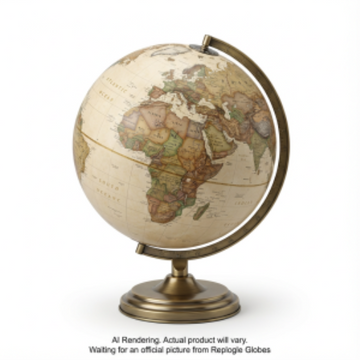 Replogle Globes National Geographic Grosvenor 12"/30Cm Diameter Antique Parchment Ocean Desk Globe With Metal Base And Semi- Meridian (English)