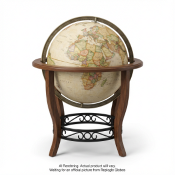Replogle Globes Garrison 16"/40.5 Cm Antique Raised Relief Floor National Geographic Collection (English) - Ships in 2 boxes