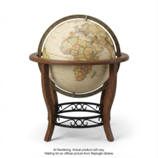 Replogle Globes Garrison 16"/40.5 Cm Antique Raised Relief Floor National Geographic Collection (English) - Ships in 2 boxes