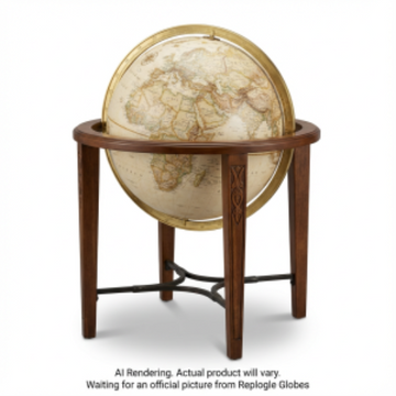 Replogle Globes Jameson 16"/40.5 Cm Antique Raised Relief Floor National Geographic Collection (English) - Ships in 3 boxes