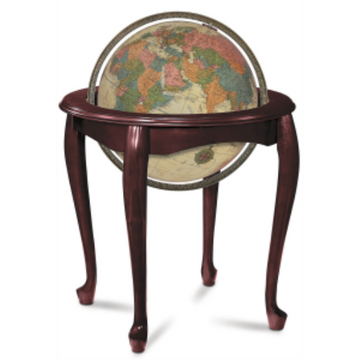 Replogle Globes Queen Anne 16"/40.5Cm Diameter Antique Illuminated Ocean Floor Globe (English)