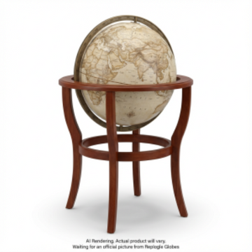 Replogle Globes Queen Anne 16"/40.5 Cm Diameter Antique Ocean Floor Globe (French) - Ships in 2 boxes