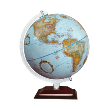 Replogle Globes 12"/30Cm Diameter Blue Ocean Desk Globe With Wood Stand And Die-Cast Semi-Meridian (English)