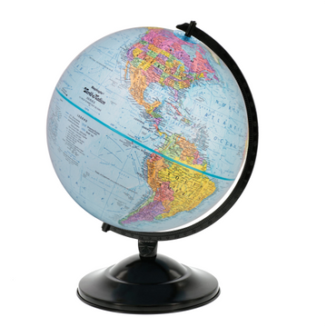 Replogle Globes Replogle 12"/30Cm Diameter Blue Ocean Desk Globe With Black Metal And Semi-Meridian (English)