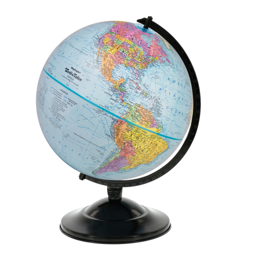 Replogle Globes Replogle 12"/30Cm Diameter Blue Ocean Desk Globe With Black Metal And Semi-Meridian (English)