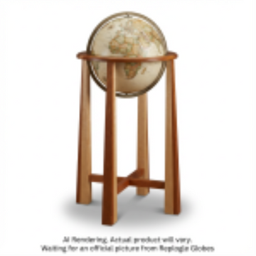 Replogle Globes Obelisk 16"/40.5 Cm Antique Raised Relief Floor Frank Lloyd Wright (French) - Ships in 2 boxes