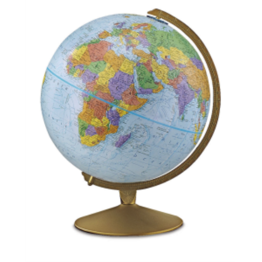 Replogle Globes Explorer 12"/30Cm Diameter Blue Ocean Desk Globe With Metal And Semi-Meridian (English)