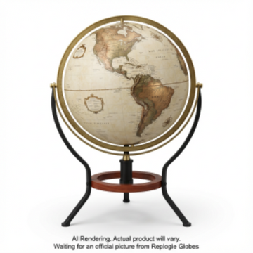 Replogle Globes Santa Fe 16"/40.5 Cm Antique Raised Relief Floor (French) - Ships in 2 boxes