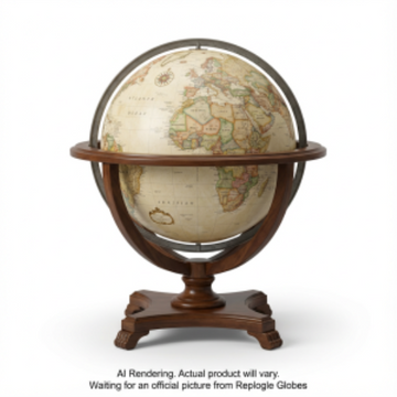 Replogle Globes Regency 16"/40.5 Cm Antique Raised Relief Floor (French) - Ships in 2 boxes