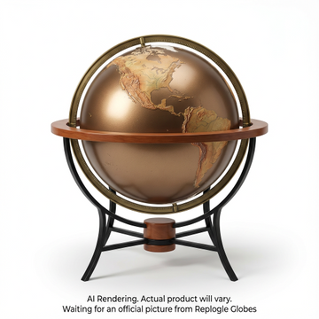 Replogle Globes Santa Fe 16"/40.5 Cm Antique Raised Relief Floor (English) - Ships in 2 boxes