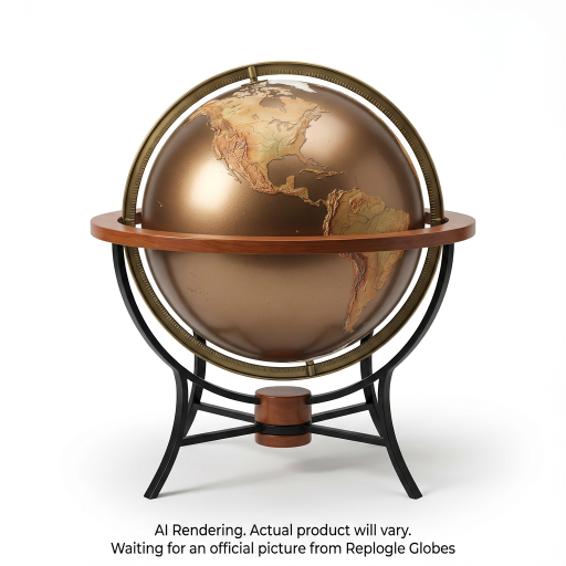 Replogle Globes Santa Fe 16"/40.5 Cm Antique Raised Relief Floor (English) - Ships in 2 boxes