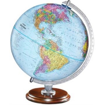 Replogle Globes Student Globe 12"/30Cm Diameter Blue Ocean Desk Globe With Metal And Semi-Meridian (English)