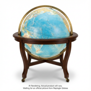 Replogle Globes Diplomat 32"/82 Cm Blue Illuminated Floor Heirloom (English) - Ships in 2 boxes