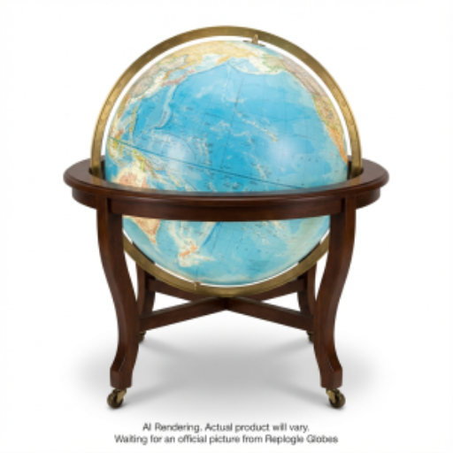 Replogle Globes Diplomat 32"/82 Cm Blue Illuminated Floor Heirloom (English) - Ships in 2 boxes