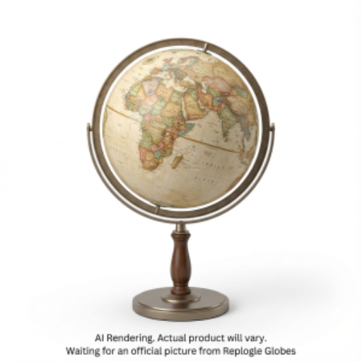 Replogle Globes Treasury Globe 12"/30cm Diameter Antique Ocean Floor Globe With Metal and Full Meridian (English)