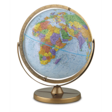Replogle Globes Pioneer Globe 12"/30Cm Diameter Blue Ocean Desk Globe With Metal And Full Meridian (English)