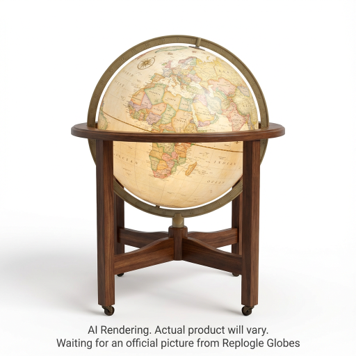Replogle Globes Lafayette 16"/40.5 Cm Antique Illuminated Floor Heirloom (English) - Ships in 2 boxes