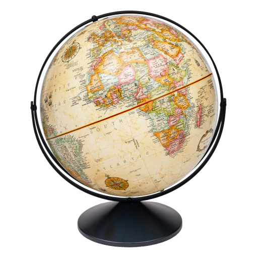 Replogle Globes Eureka 16"/40.5Cm Diameter Antique Ocean Globe With Black Metal Full Meridan And Metal Base (English)