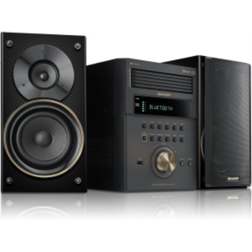 Sharp XL-BH250 Limited Edition 5-Disc Bluetooth Speaker Audio System with USB, AM/FM, and Champagne Gold/Carbon Fiber Finish