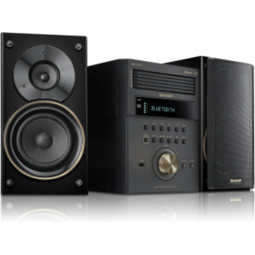 Sharp XL-BH250 Limited Edition 5-Disc Bluetooth Speaker Audio System with USB, AM/FM, and Champagne Gold/Carbon Fiber Finish