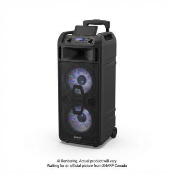 Sharp PS-949 XParty Street Beat Portable Party Speaker with DJ Effects – Black