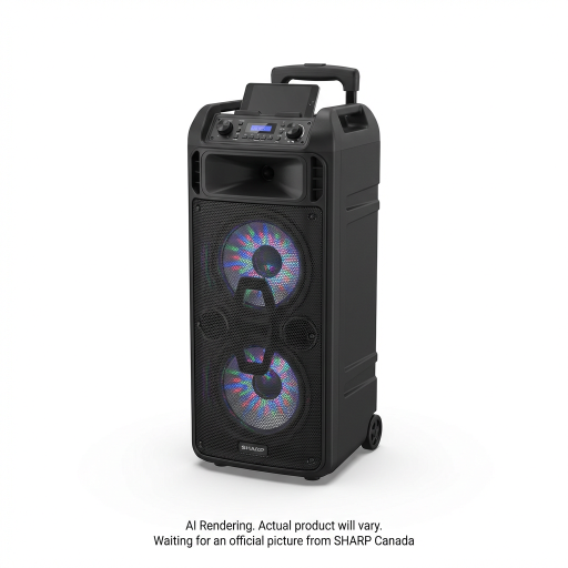 Sharp PS-949 XParty Street Beat Portable Party Speaker with DJ Effects – Black