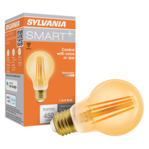 LEDVANCE SMART+ WiFi Filament Amber:  A19 Amber White (2000K)