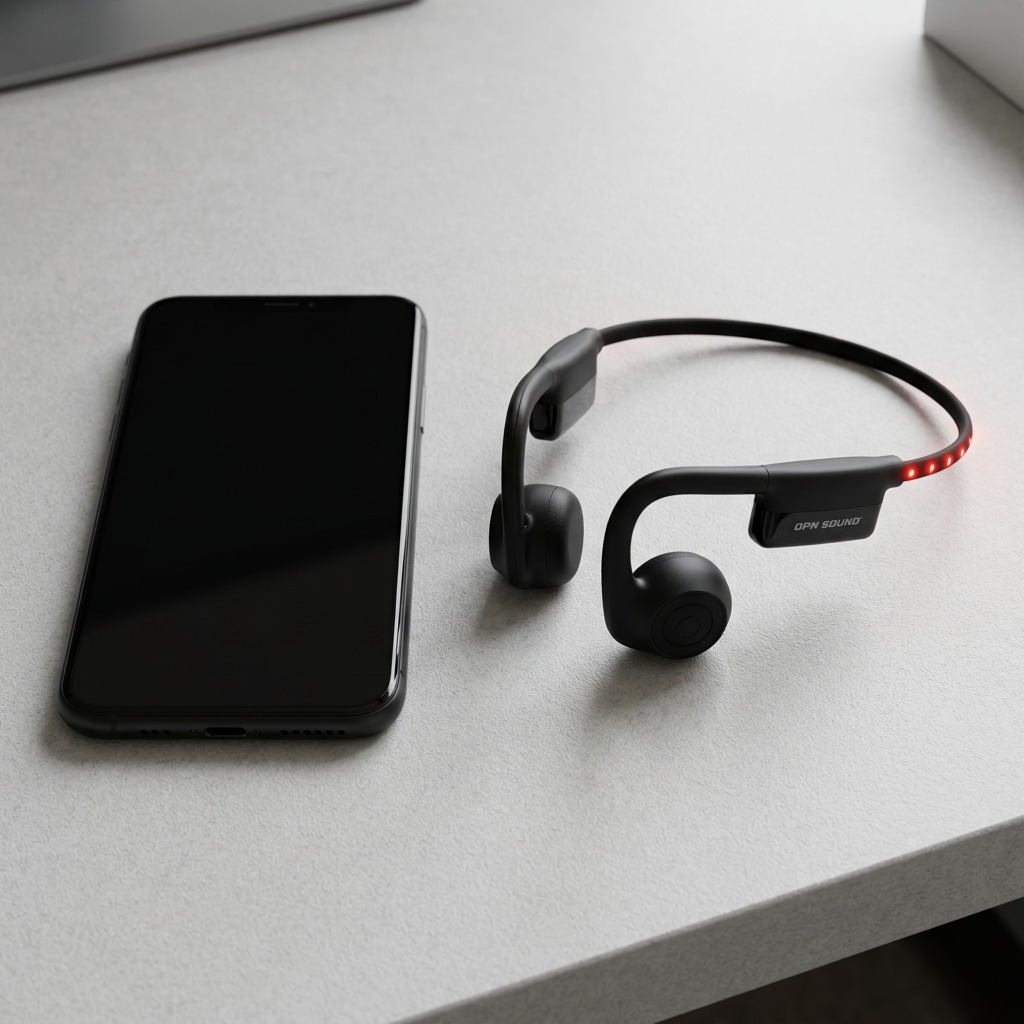 OPN Sound Dashlyte+ Open Ear Headphones with LED Safety Light Strip