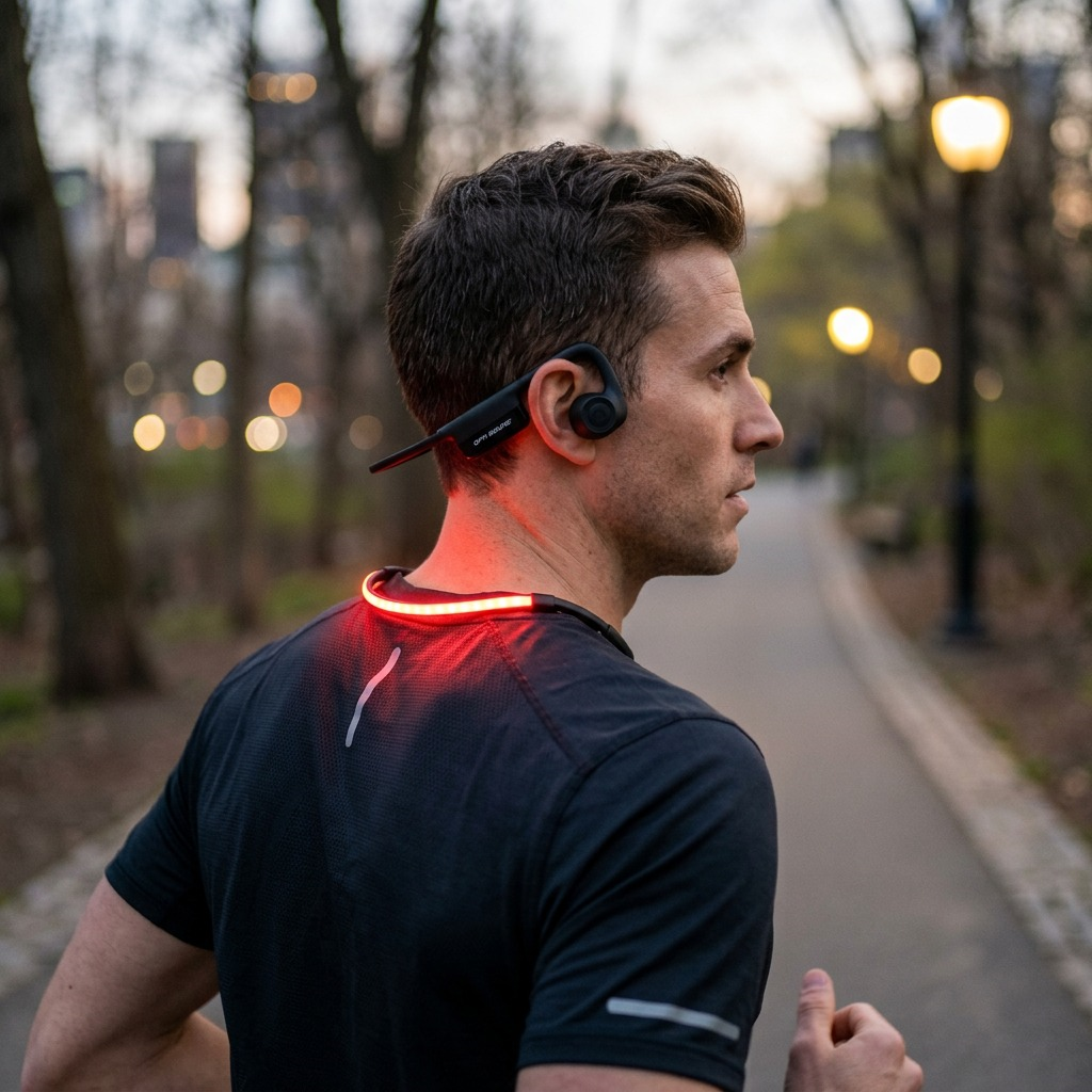 OPN Sound Dashlyte+ Open Ear Headphones with LED Safety Light Strip