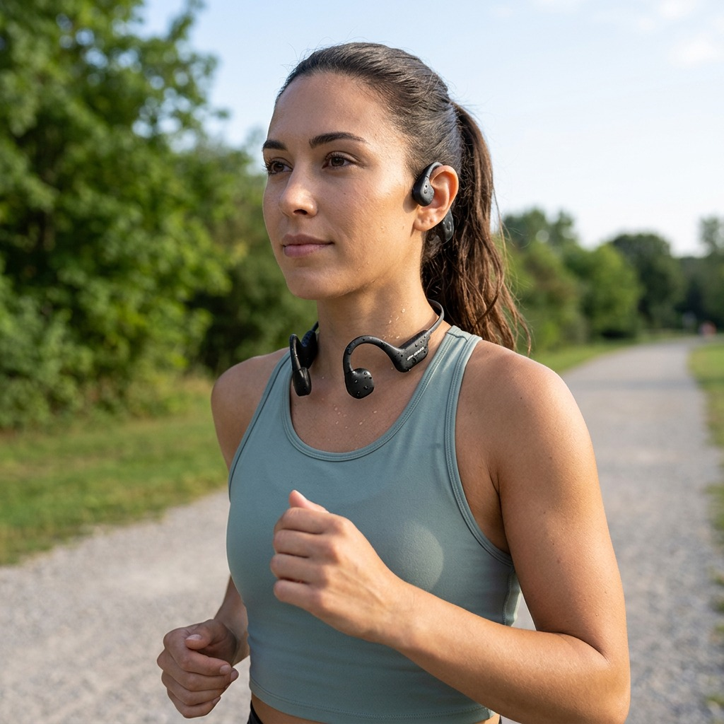OPN Sound Osso Open-Ear Bone Conduction Wireless Headphones IPX5 Water Resistant, 9-Hour Battery