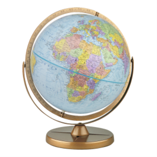 Replogle Pioneer Globe 12"/30Cm Diameter Blue Ocean Desk Globe With Metal And Full Meridian (French)
